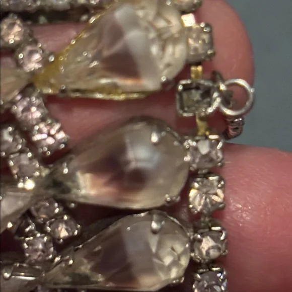 Vintage Bracelet and Clip On Earrings, Rhinestone - Picture 8 of 8